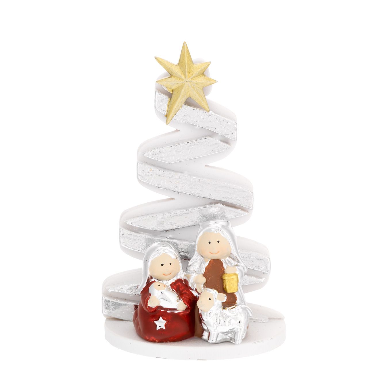 ALBERO ONDE H. 85 ARGENTO CON PRESEPE
